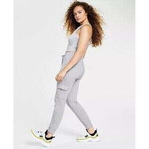 Calvin Klein Cargo Joggers Womens Size XL Grey Drawstring Streetwear Sweatpants